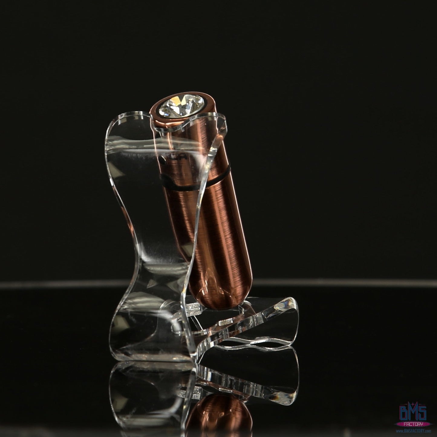 First-Class Bullet - 2.5" Bullet Vibrator with Key Chain Pouch - Rose Gold