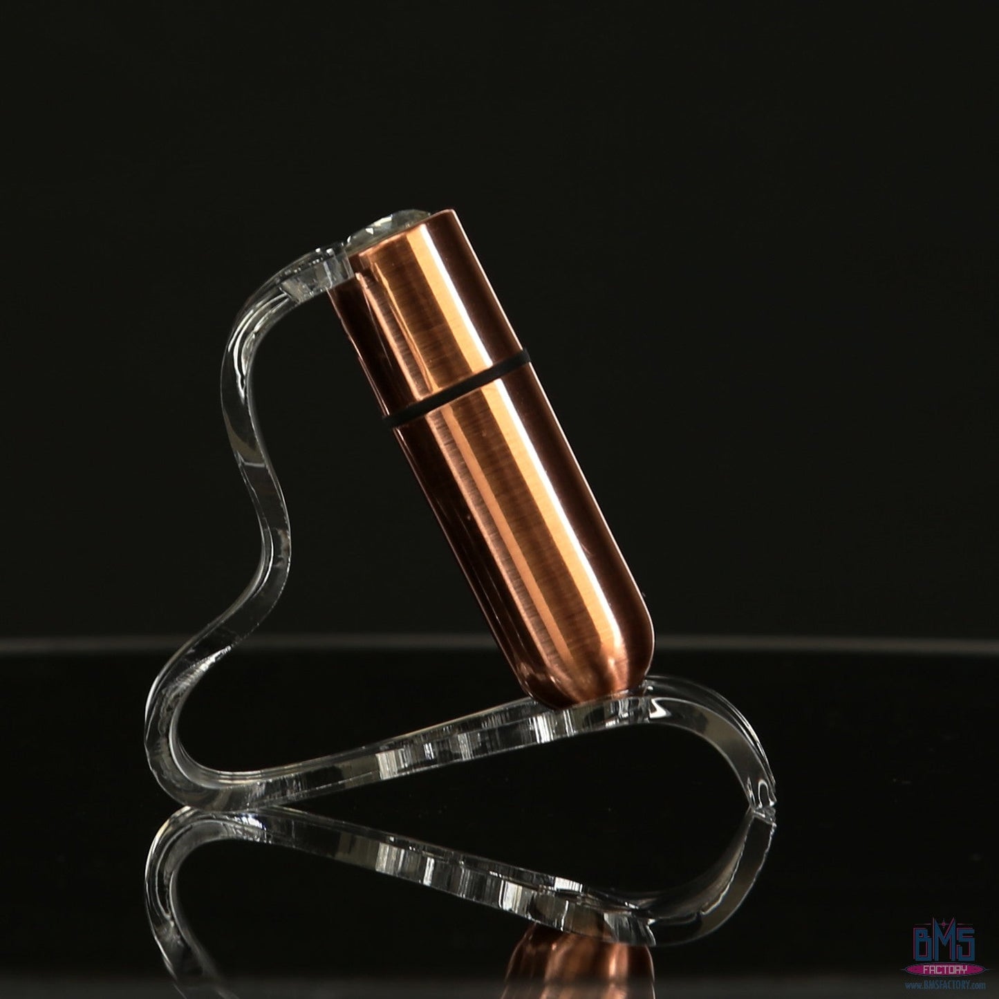 First-Class Bullet - 2.5" Bullet Vibrator with Key Chain Pouch - Rose Gold