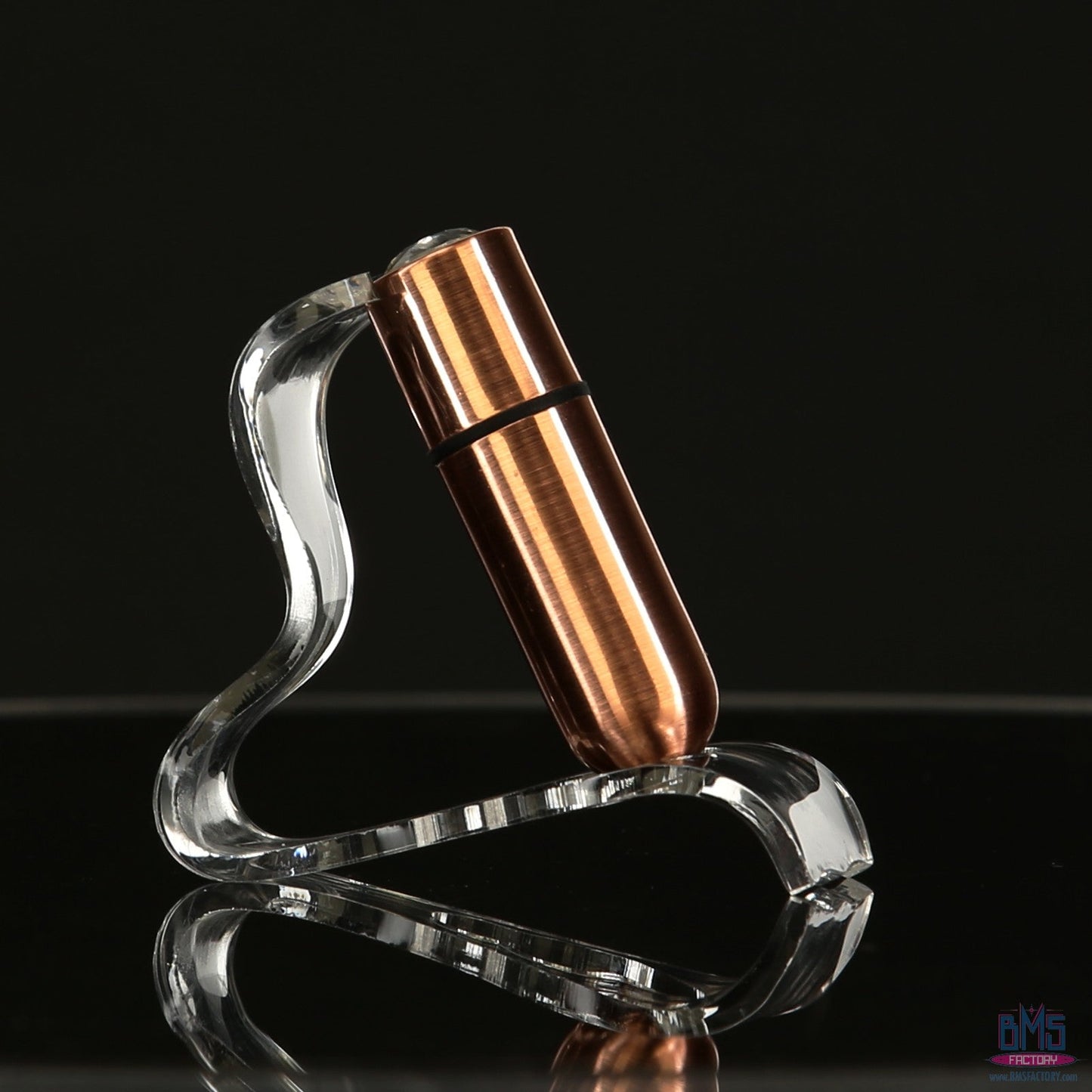 First-Class Bullet - 2.5" Bullet Vibrator with Key Chain Pouch - Rose Gold