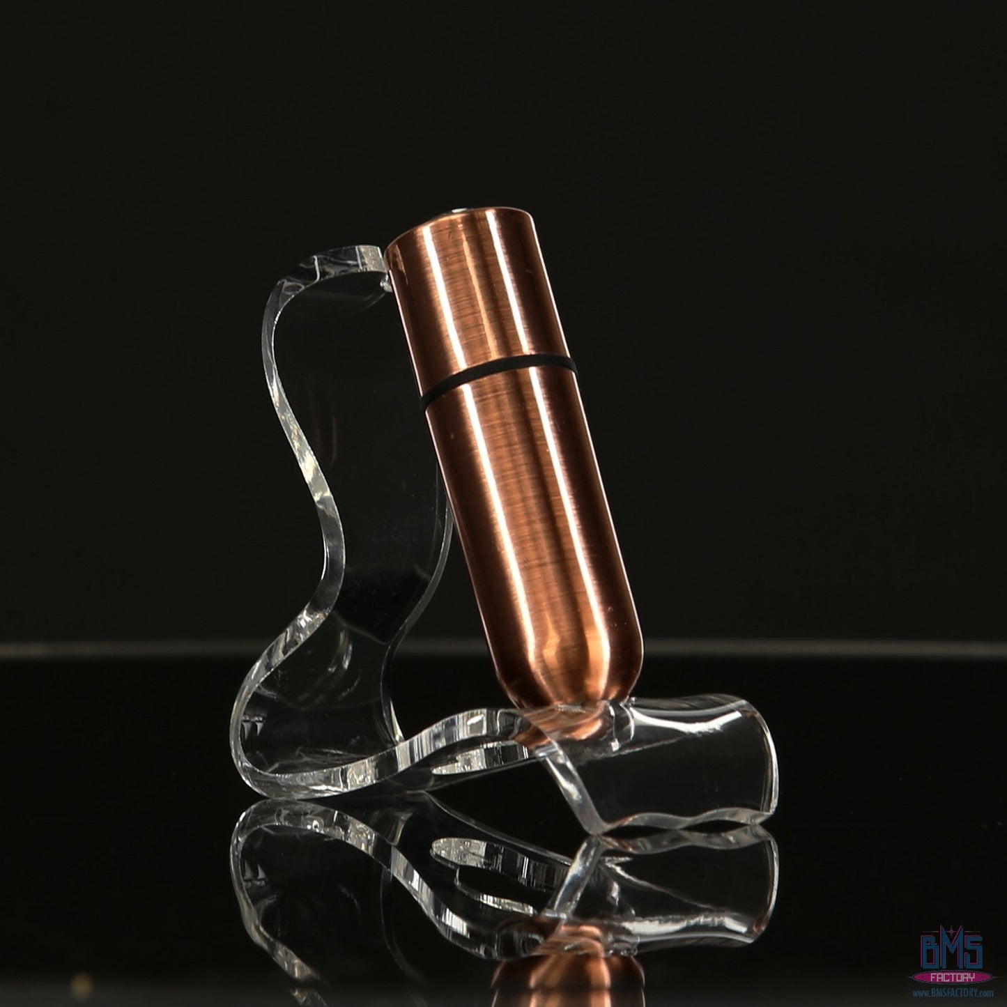 First-Class Bullet - 2.5" Bullet Vibrator with Key Chain Pouch - Rose Gold