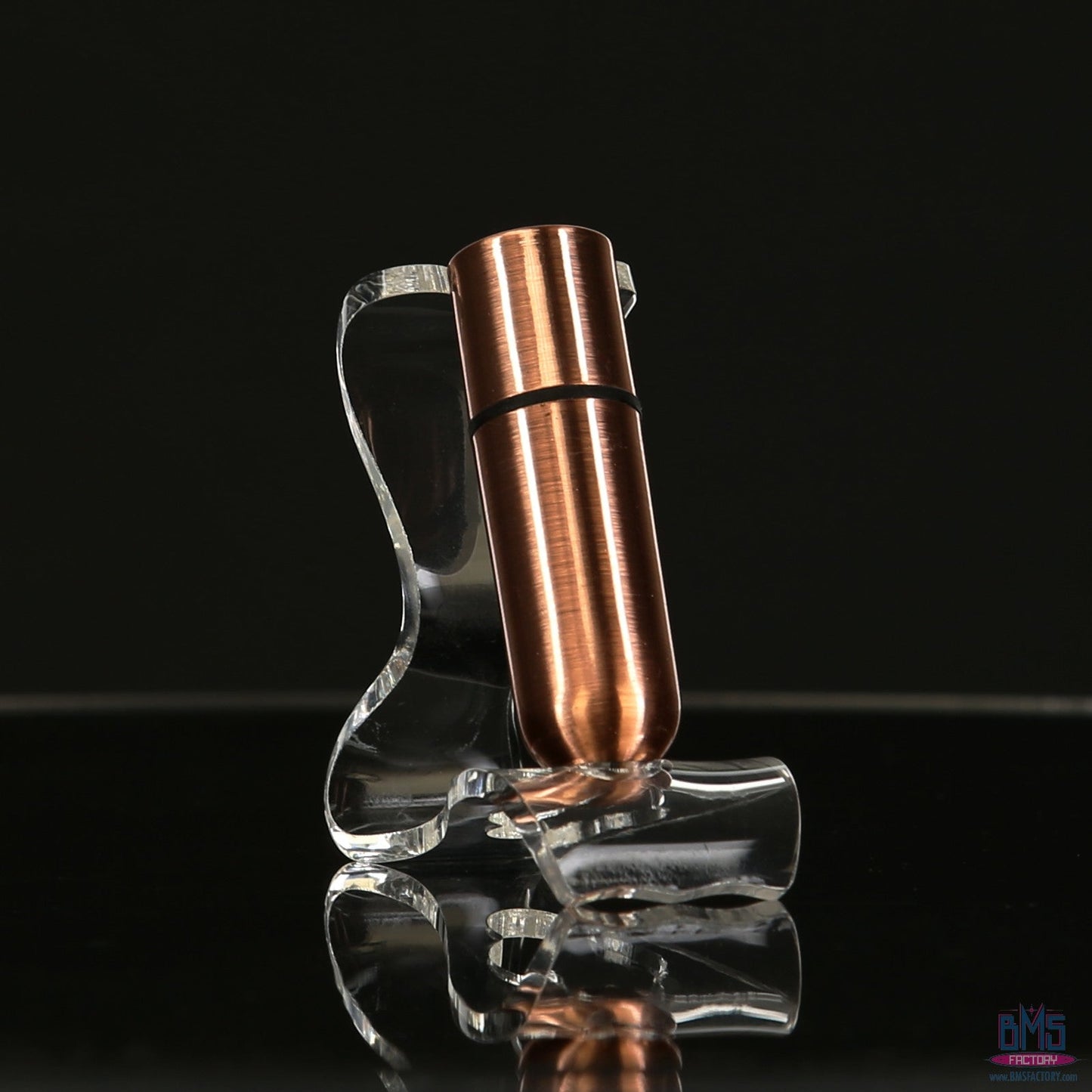 First-Class Bullet - 2.5" Bullet Vibrator with Key Chain Pouch - Rose Gold
