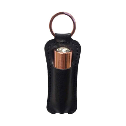 First-Class Bullet - 2.5" Bullet Vibrator with Key Chain Pouch - Rose Gold