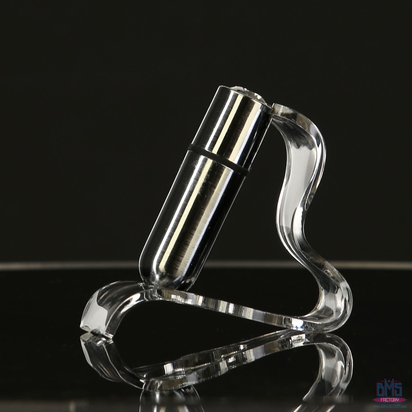 First-Class Bullet - 2.5" Bullet Vibrator with Key Chain Pouch - Silver
