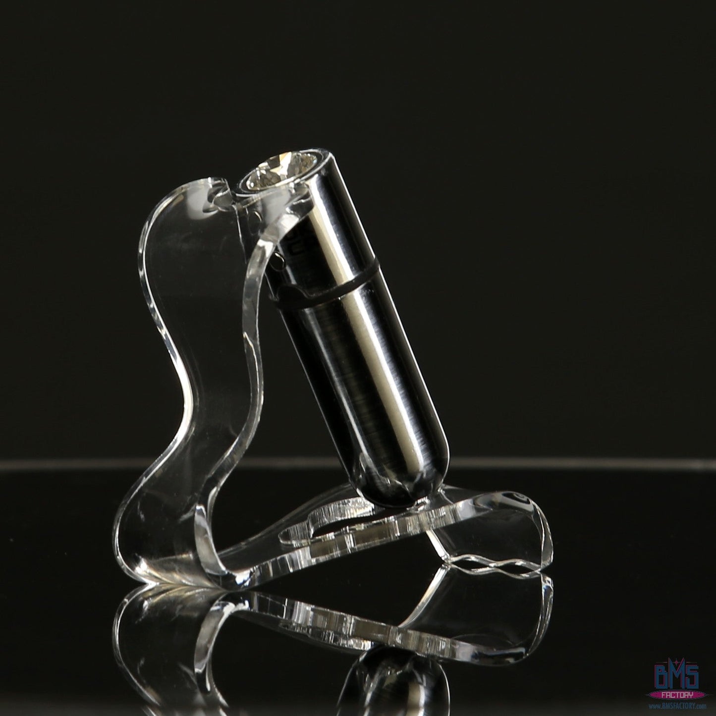 First-Class Bullet - 2.5" Bullet Vibrator with Key Chain Pouch - Silver