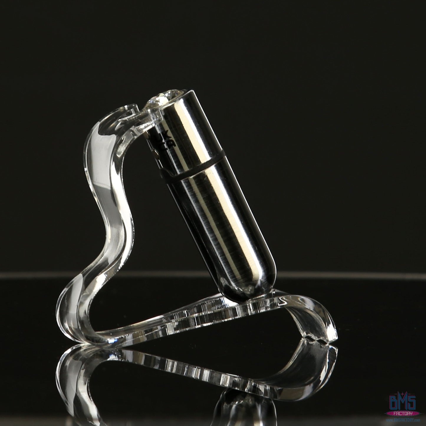 First-Class Bullet - 2.5" Bullet Vibrator with Key Chain Pouch - Silver