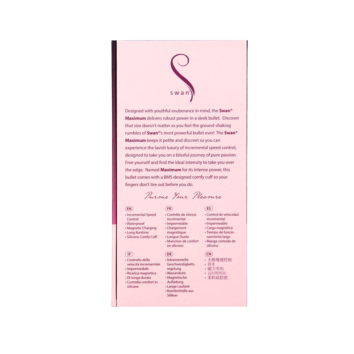 Swan® - Maximum Bullet Vibrator + Silicone Comfy Cuff – Pink