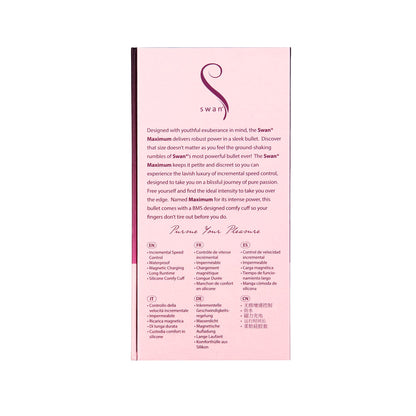 Swan® - Maximum Bullet Vibrator + Silicone Comfy Cuff – Pink