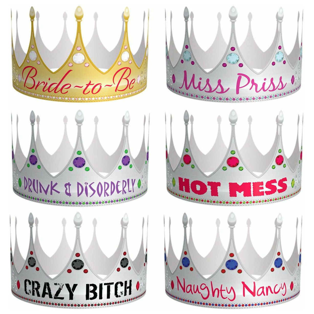 Kheper Games Bride to Be's Party Crowns - 6 Pack