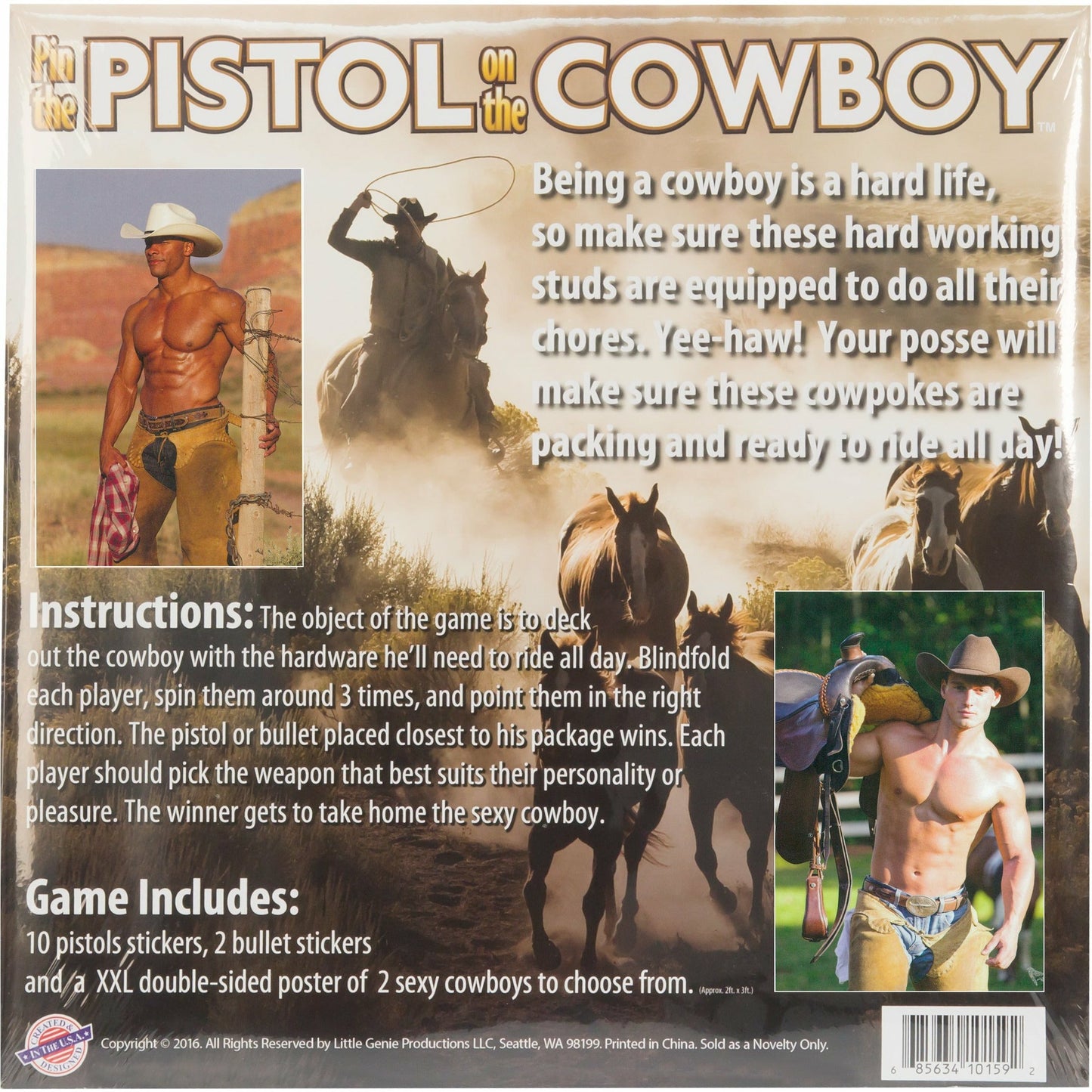 Little Genie Pin The Pistol On The Cowboy Game