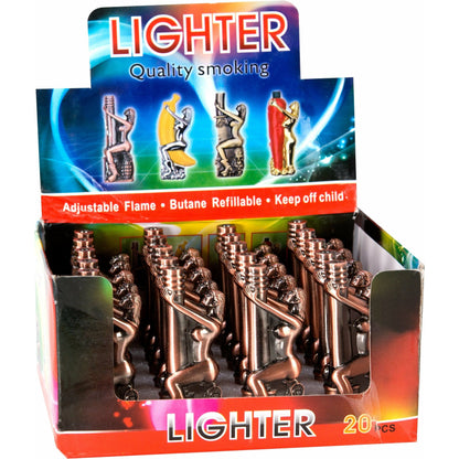 Novelty Cigar Torch Beauty On Chimney (Empty) - Display of 20