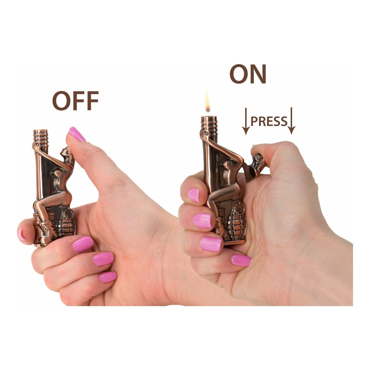 Novelty Cigar Torch Beauty On Chimney (Empty) - Display of 20