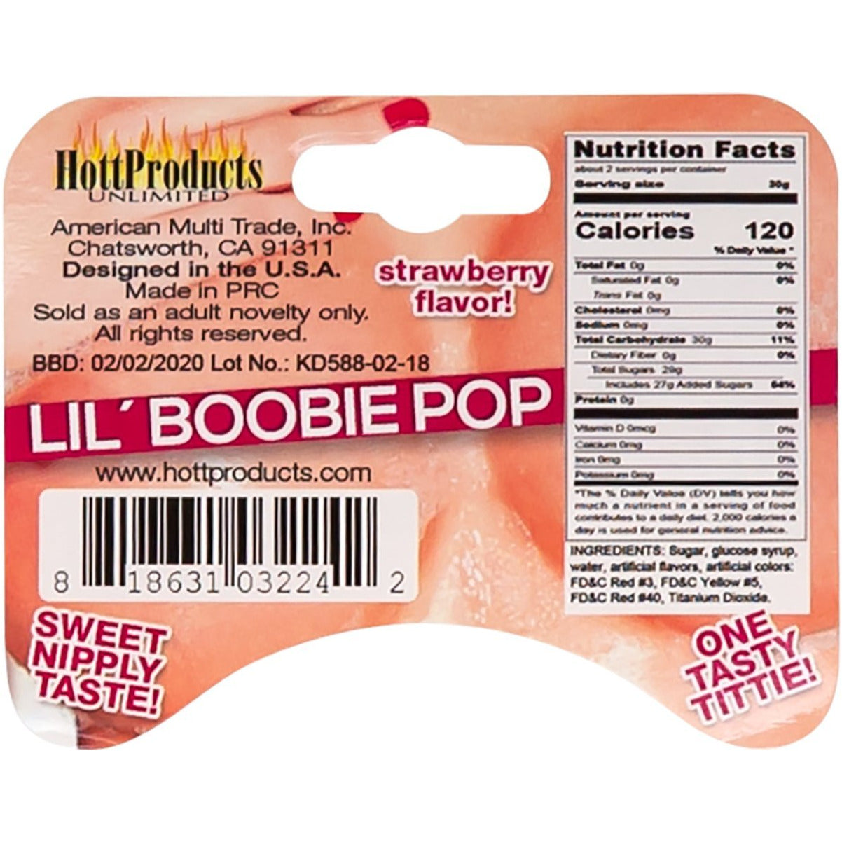 HottProducts Lil' Boobie Pop - Strawberry