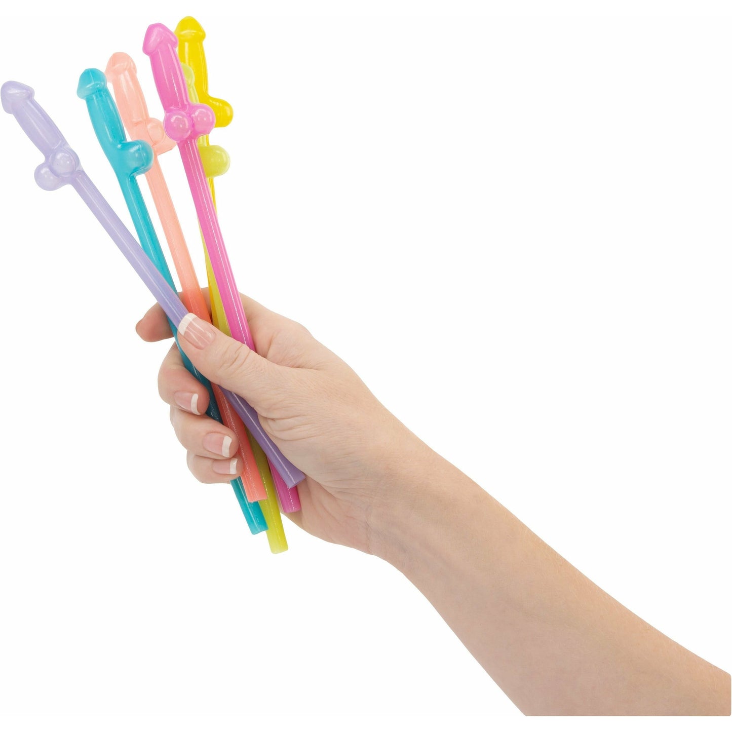 Kheper Games Glow in the Dark Rainbow Naughty Straws - 6pc Set