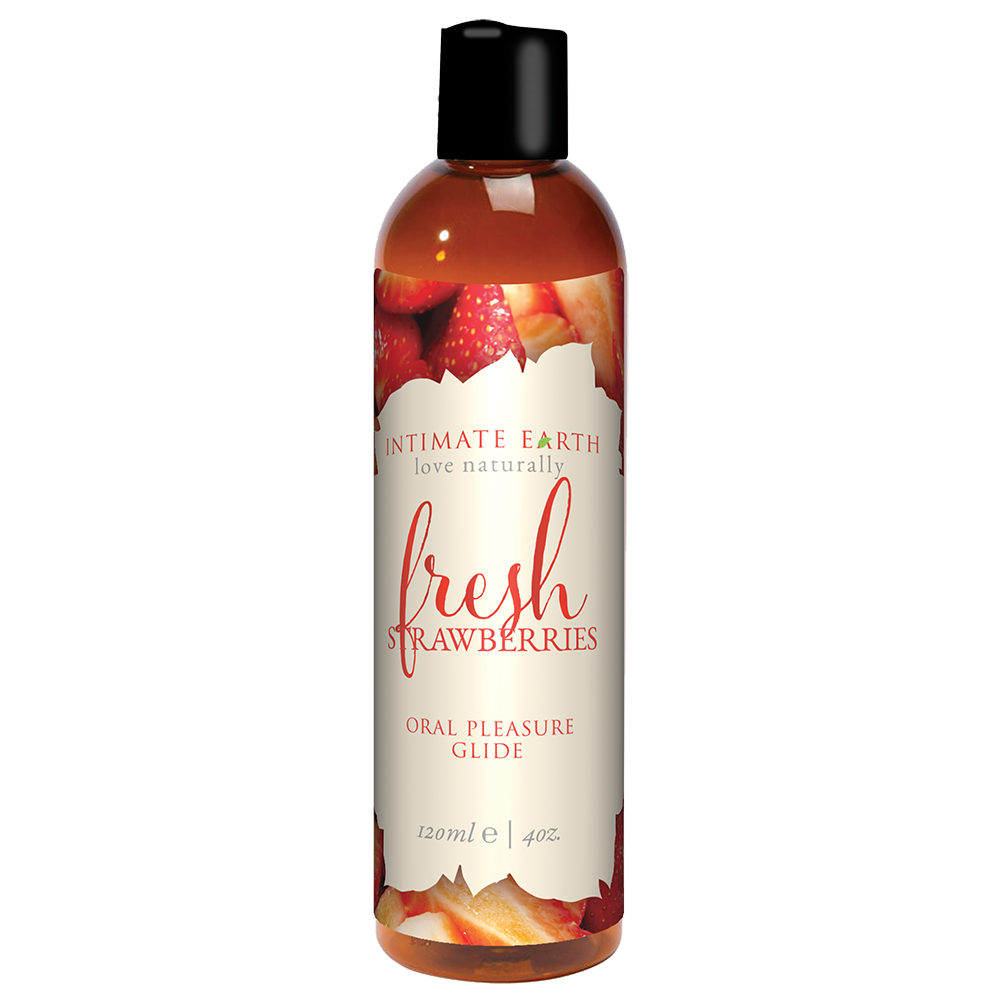 Intimate Earth Natural Flavors Glide - Fresh Strawberries - 120ml/4oz