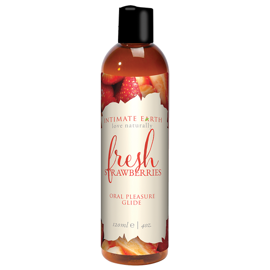 Intimate Earth Natural Flavors Glide - Fresh Strawberries - 120ml/4oz