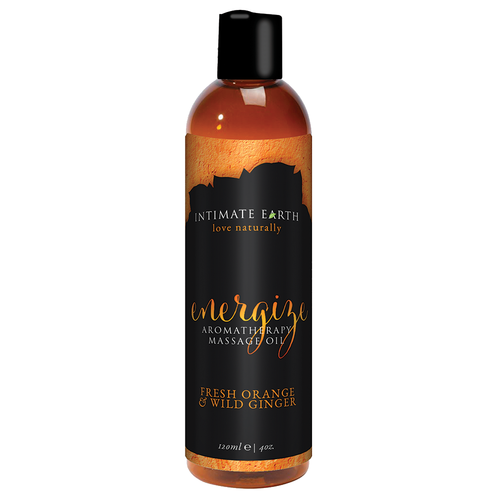 Intimate Earth Aromatherapy Massage Oil - Fresh Orange and Wild Ginger - 120ml/4oz