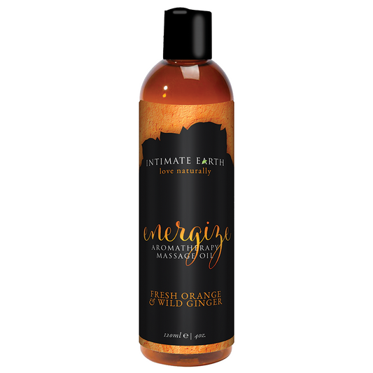 Intimate Earth Aromatherapy Massage Oil - Fresh Orange and Wild Ginger - 120ml/4oz