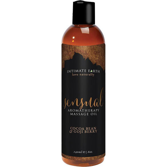 Intimate Earth Aromatherapy Massage Oil -  Cocoa Bean & Goji Berry - 8oz