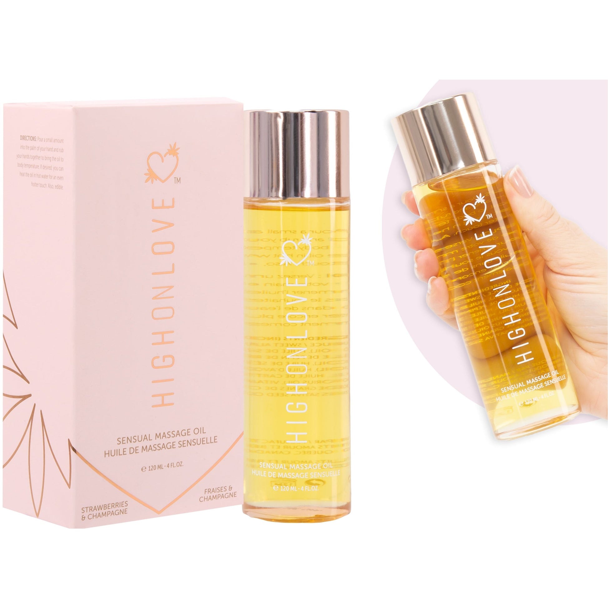 High On Love Sensual Massage Oil - Strawberries & Champagne