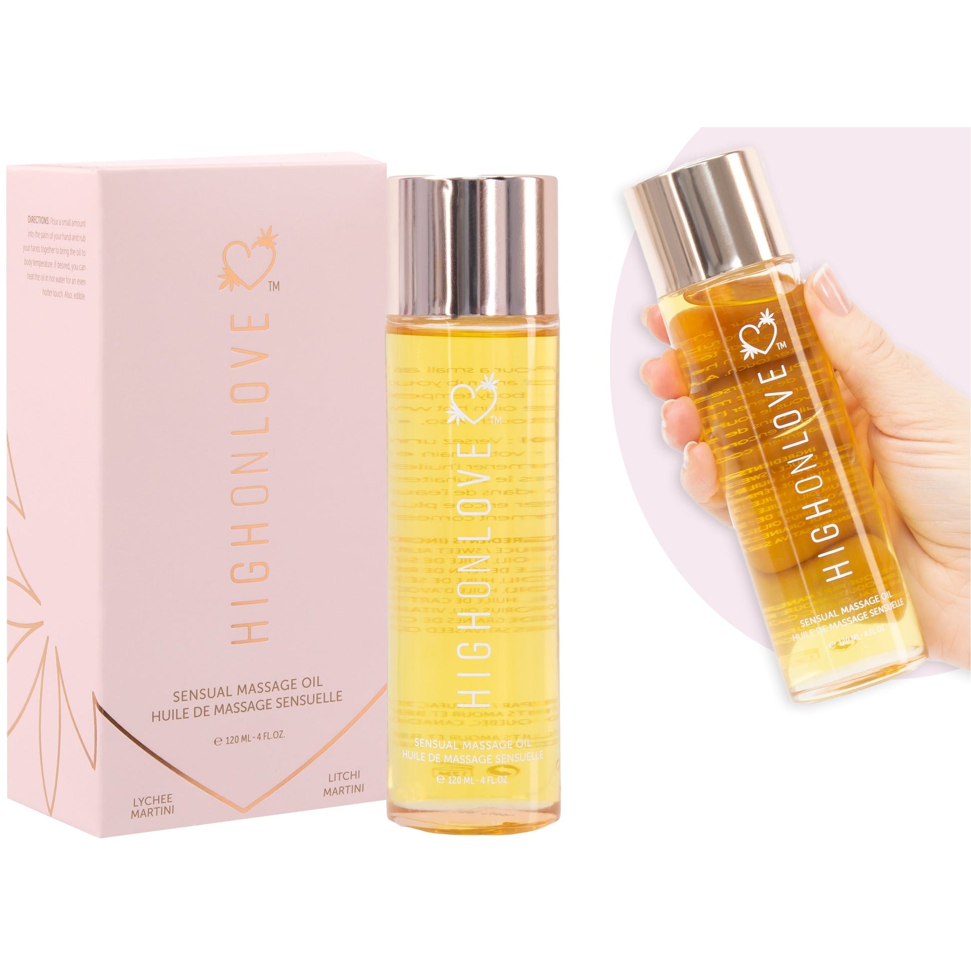 High On Love Sensual Massage Oil - Lychee Martini