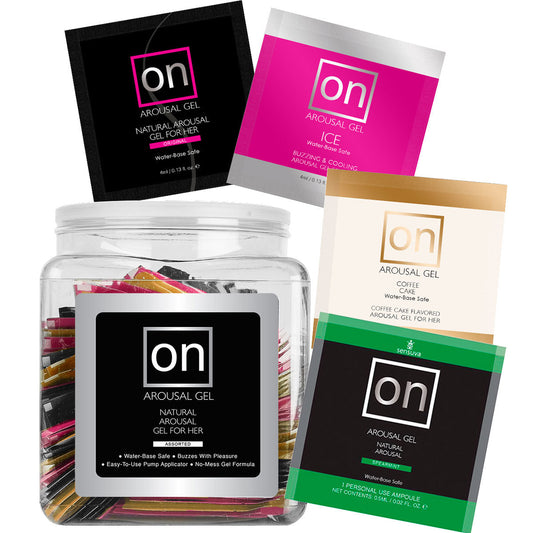 Sensuva ON for Her Arousal Gel Assorted - Foils and Display - 100 pc - 0.13 oz