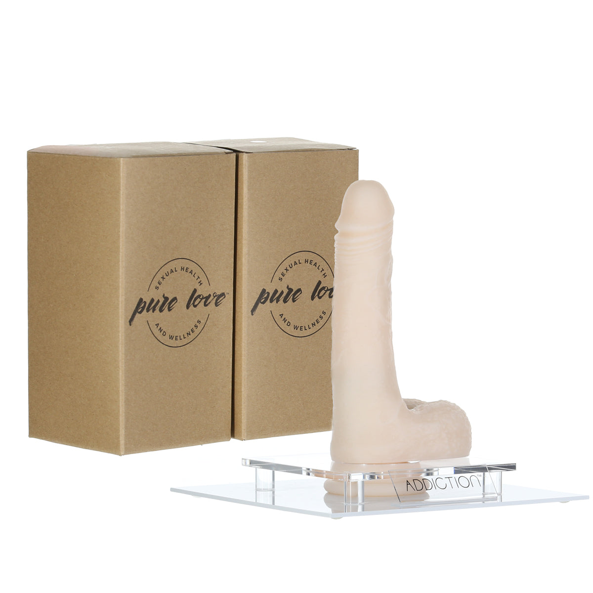 Pure Love®  -  Vibrating and Rotating Dildo with Remote - Beige