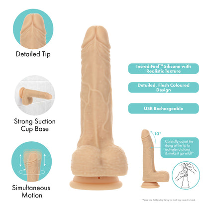 Pure Love®  - Crazy Guy – 7.5" Rotating Vibrating & Thrusting Dong