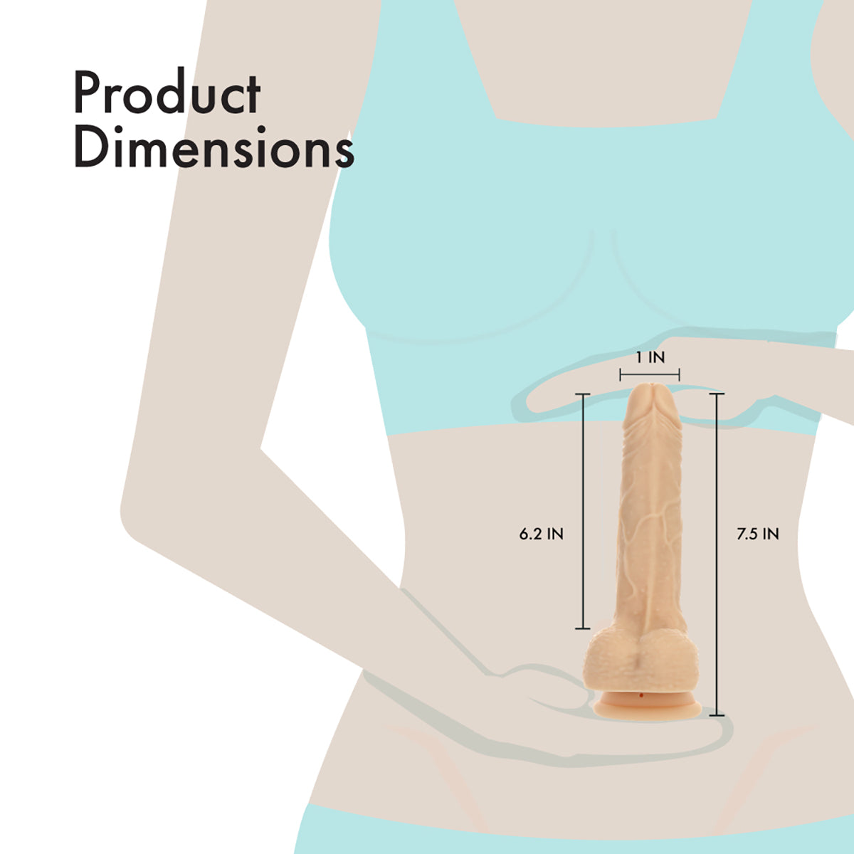 Pure Love®  - Crazy Guy – 7.5" Rotating Vibrating & Thrusting Dong