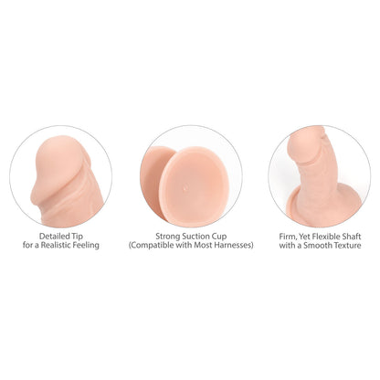Pure Love® - Smooth Realistic Silicone Dildo With Suction Base – 7.5 in. – Beige