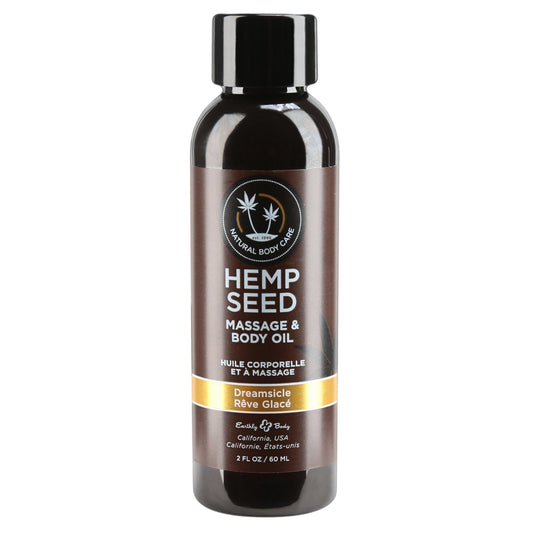 Earthly Body Hemp Seed Massage & Body Oil - Dreamsicle - 60ml/2oz