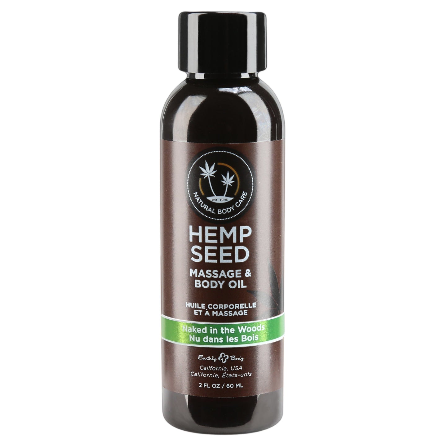 Earthly Body Hemp Seed Massage & Body Oil - Naked In The Woods - 60ml/2oz