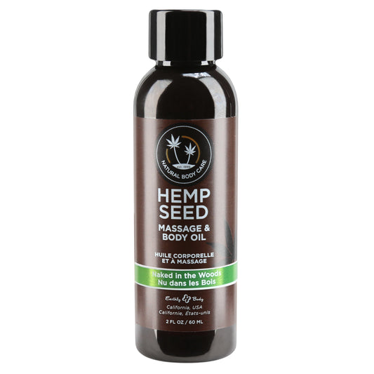 Earthly Body Hemp Seed Massage & Body Oil - Naked In The Woods - 60ml/2oz