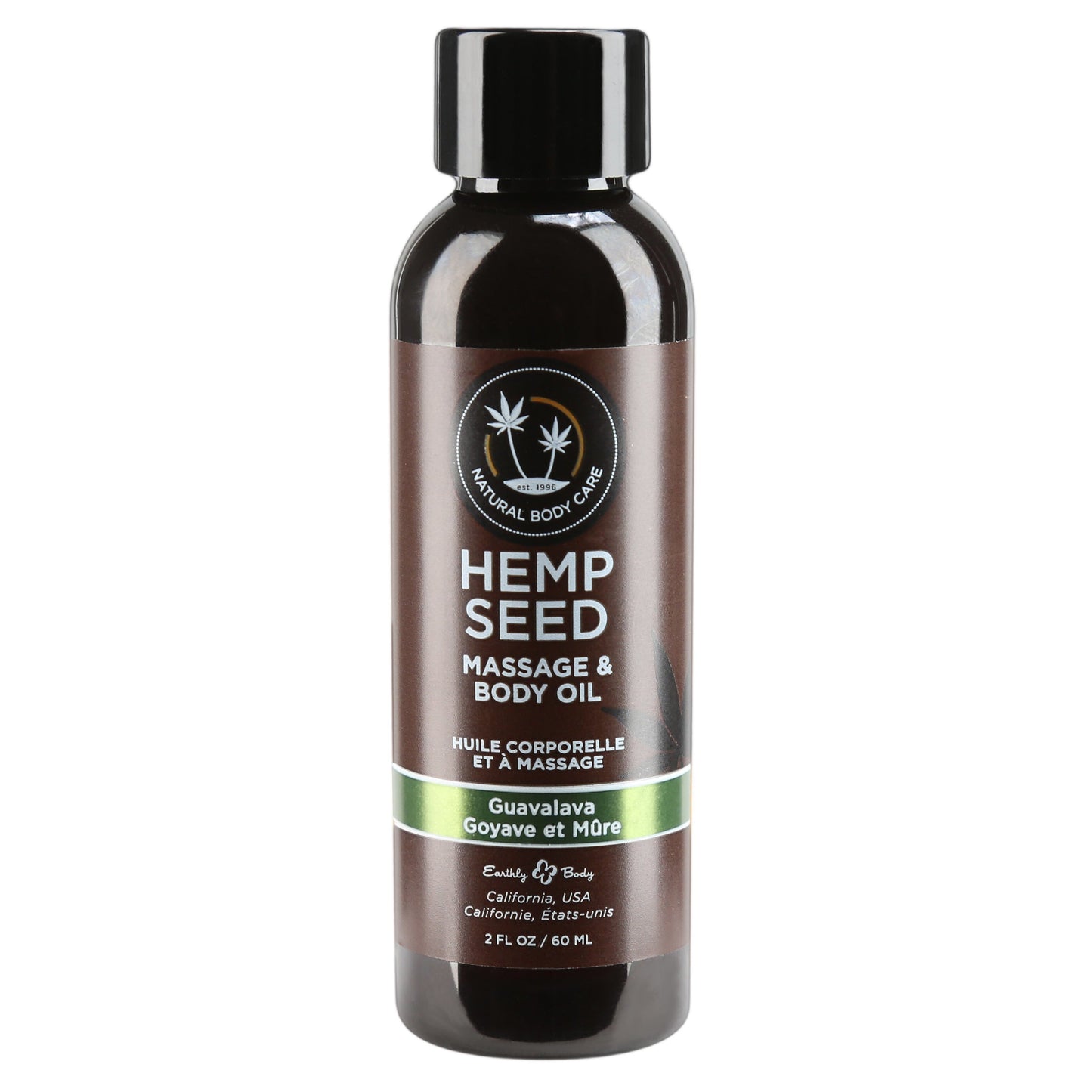 Earthly Body Hemp Seed Massage & Body Oil - Guavalva - 60ml/2oz