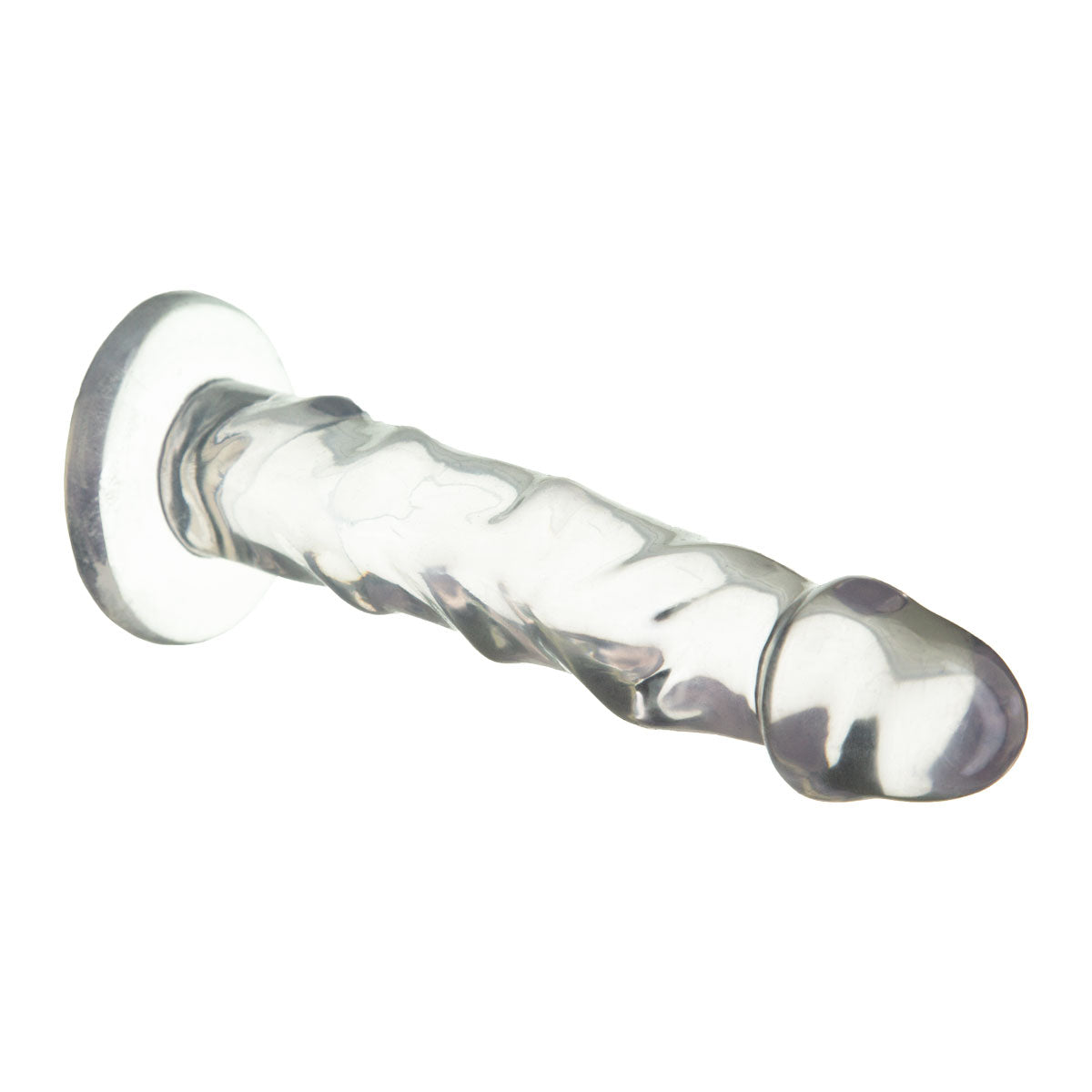 Pure Love® - Dildo with Ultra-Raised Ridges & Suction Cup - Clear - 7 In.
