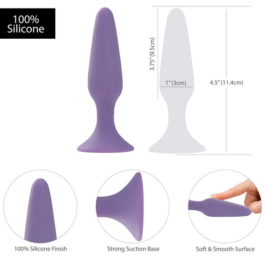 PL Pure Love® - Silicone Anal Plug - 4.5 Inches - Purple