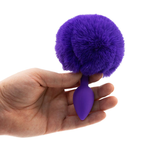 PL Pure Love® - Fluffy Bunny Tail Silicone Anal Plug - Purple