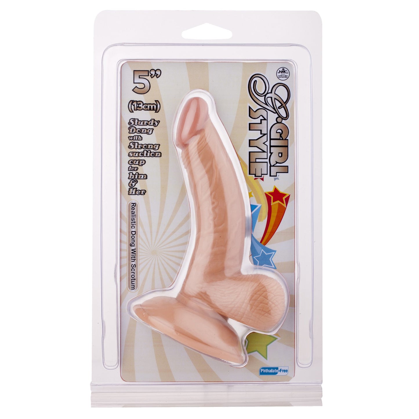 NMC G-Girl Style Realistic Dong 5" Curved - White