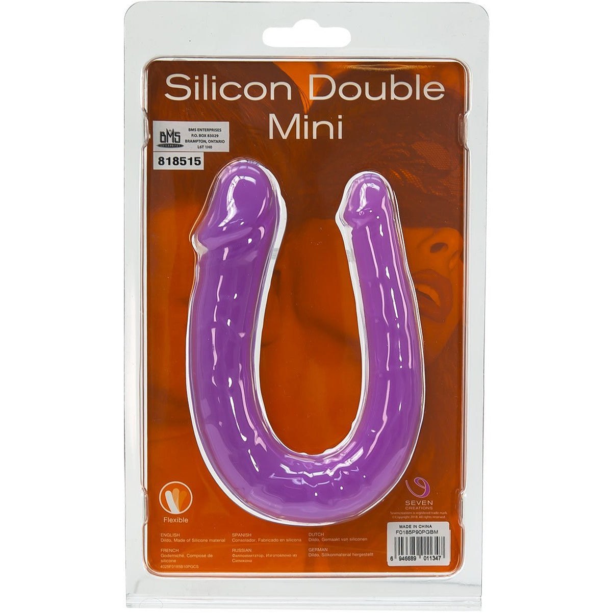 Seven Creations Silicone Double Mini Double Penetration Dong - Purple