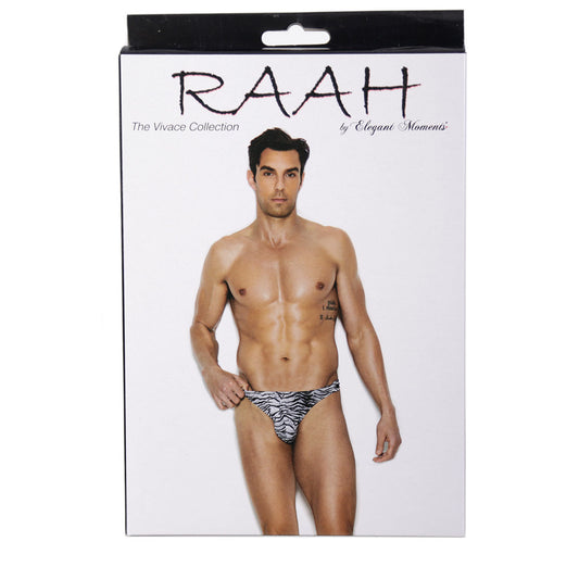 Elegant Moments - Raah - Men's Side Snap Closure Thong - Zebra - S/M