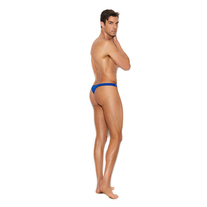 Elegant Moments - The Vivace Collection Raah - Men’s Side Snap Closure Thong - Blue - L/XL