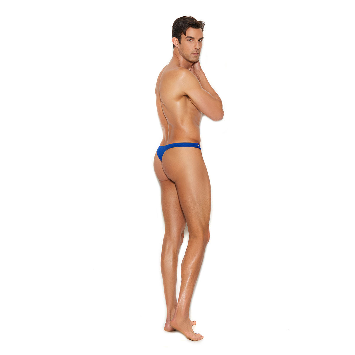 Elegant Moments - The Vivace Collection Raah - Men’s Side Snap Closure Thong - Blue - S/M