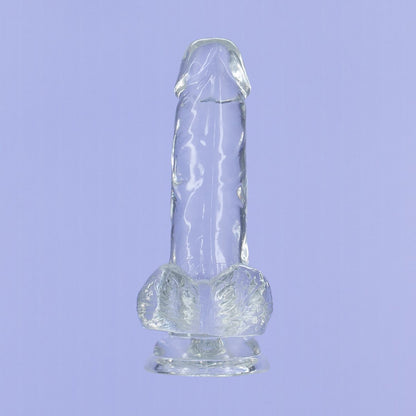 Addiction Crystal – 6" Clear Dildo with Balls