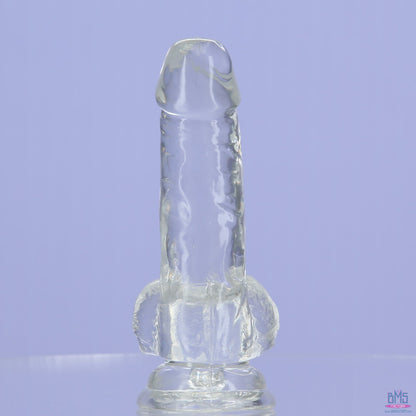 Addiction Crystal – 6" Clear Dildo with Balls