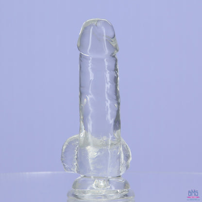 Addiction Crystal – 6" Clear Dildo with Balls