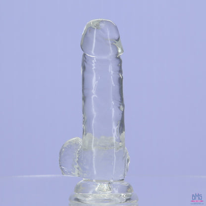 Addiction Crystal – 6" Clear Dildo with Balls