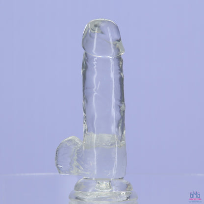 Addiction Crystal – 6" Clear Dildo with Balls