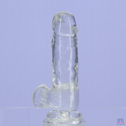 Addiction Crystal – 6" Clear Dildo with Balls