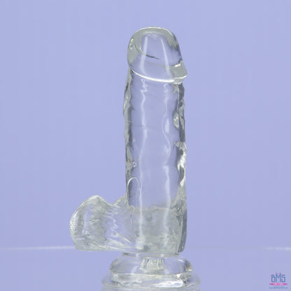 Addiction Crystal – 6" Clear Dildo with Balls