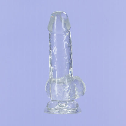 Addiction Crystal – 6" Clear Dildo with Balls