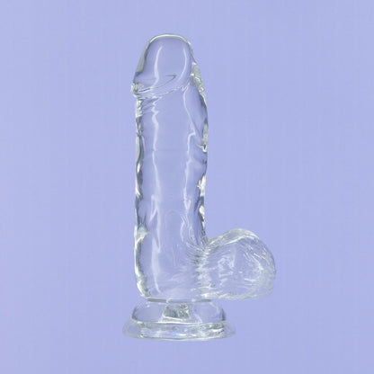 Addiction Crystal – 6" Clear Dildo with Balls